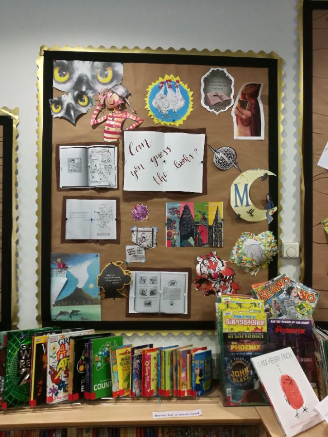 Can you guess the books? bulletin board